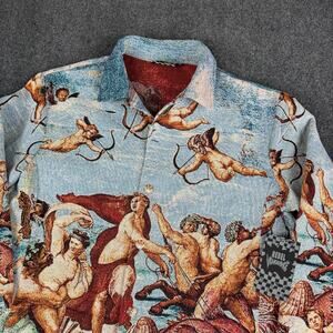 Rebel Vengeance 'The Birth of Venus' Mens Size M Woven Art Tapestry Shirt Jacket